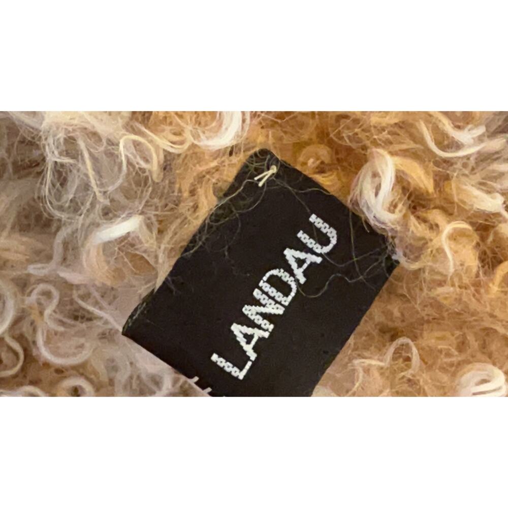 Adrienne Landau Faux Fur/Wool Scarf 70" x 7" Tan/beige - Excellent - Picture 4 of 6